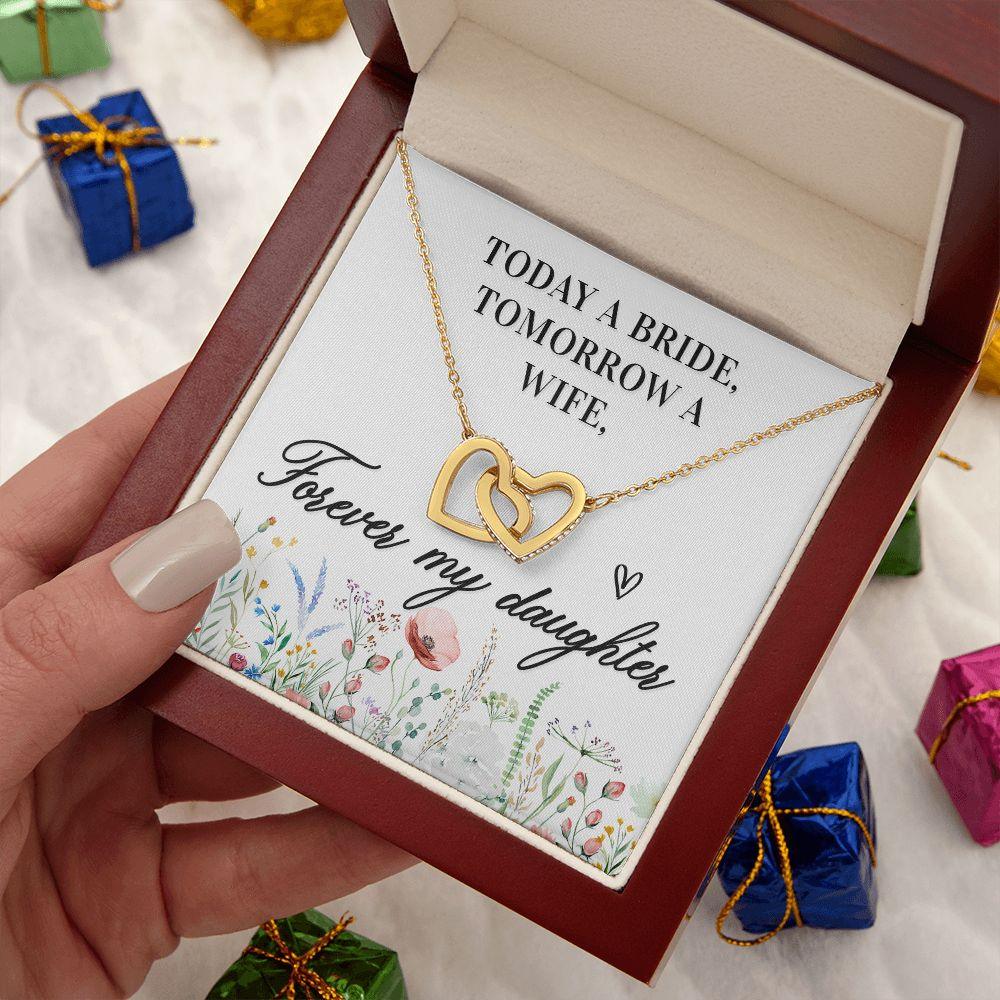 Gift For Daughter - Today a Bride - Interlocking Hearts Necklace - Mallard Moon Gift Shop