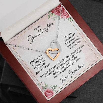 Gift for Amazing Granddaughter Interlocking Hearts Necklace - Mallard Moon Gift Shop