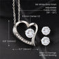 To My Bonus Daughter Gift Forever Love Heart Pendant Necklace and Earring Set - Mallard Moon Gift Shop