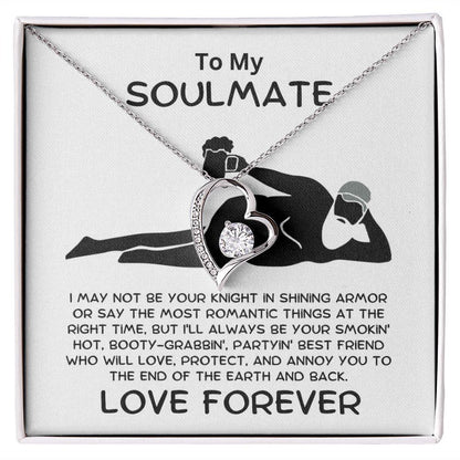 To My Soulmate - From Your Smokin' Hot Lover - Heart Pendant Necklace - Mallard Moon Gift Shop