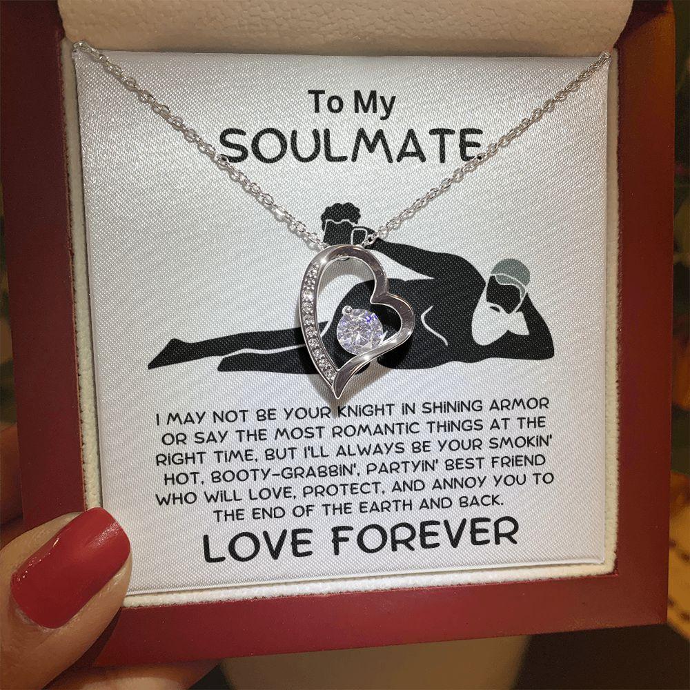 To My Soulmate - From Your Smokin' Hot Lover - Heart Pendant Necklace - Mallard Moon Gift Shop