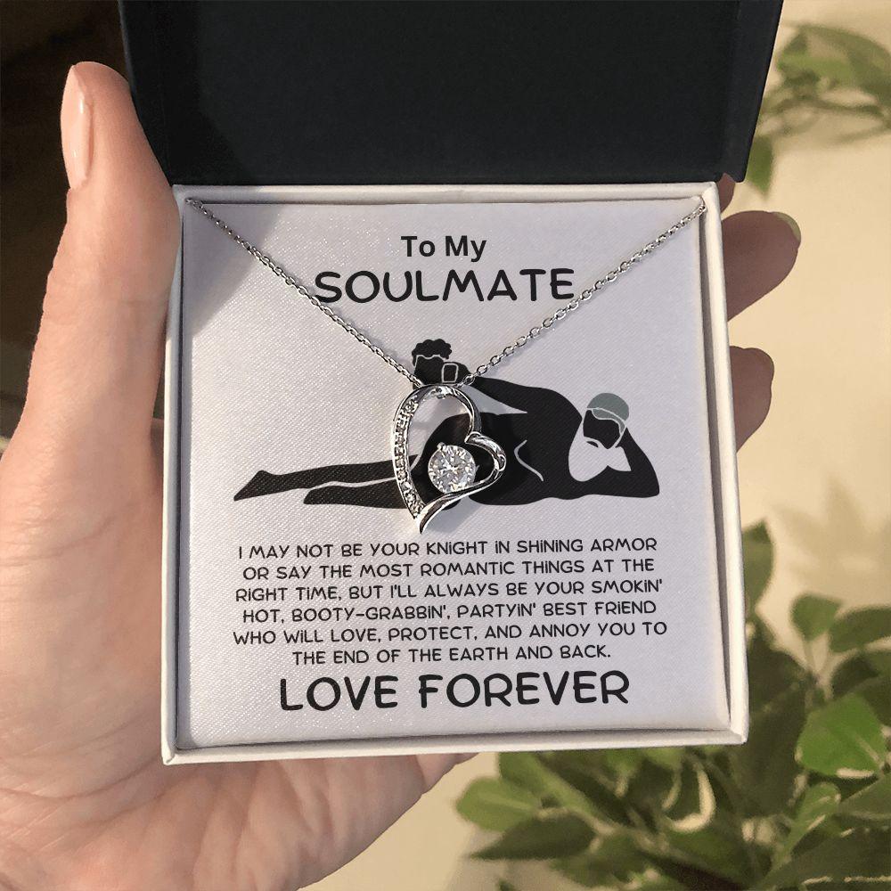To My Soulmate - From Your Smokin' Hot Lover - Heart Pendant Necklace - Mallard Moon Gift Shop