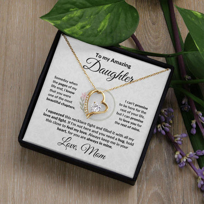 To My Amazing Daughter - I Promise - Forever Love Heart Necklace with Message Card and Gift Box - Mallard Moon Gift Shop