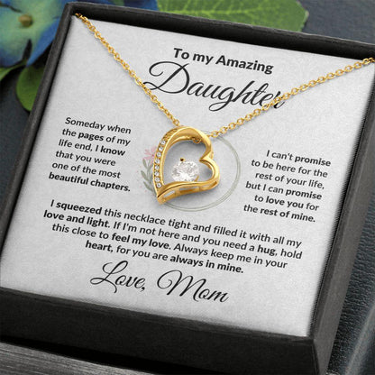 To My Amazing Daughter - I Promise - Forever Love Heart Necklace with Message Card and Gift Box - Mallard Moon Gift Shop