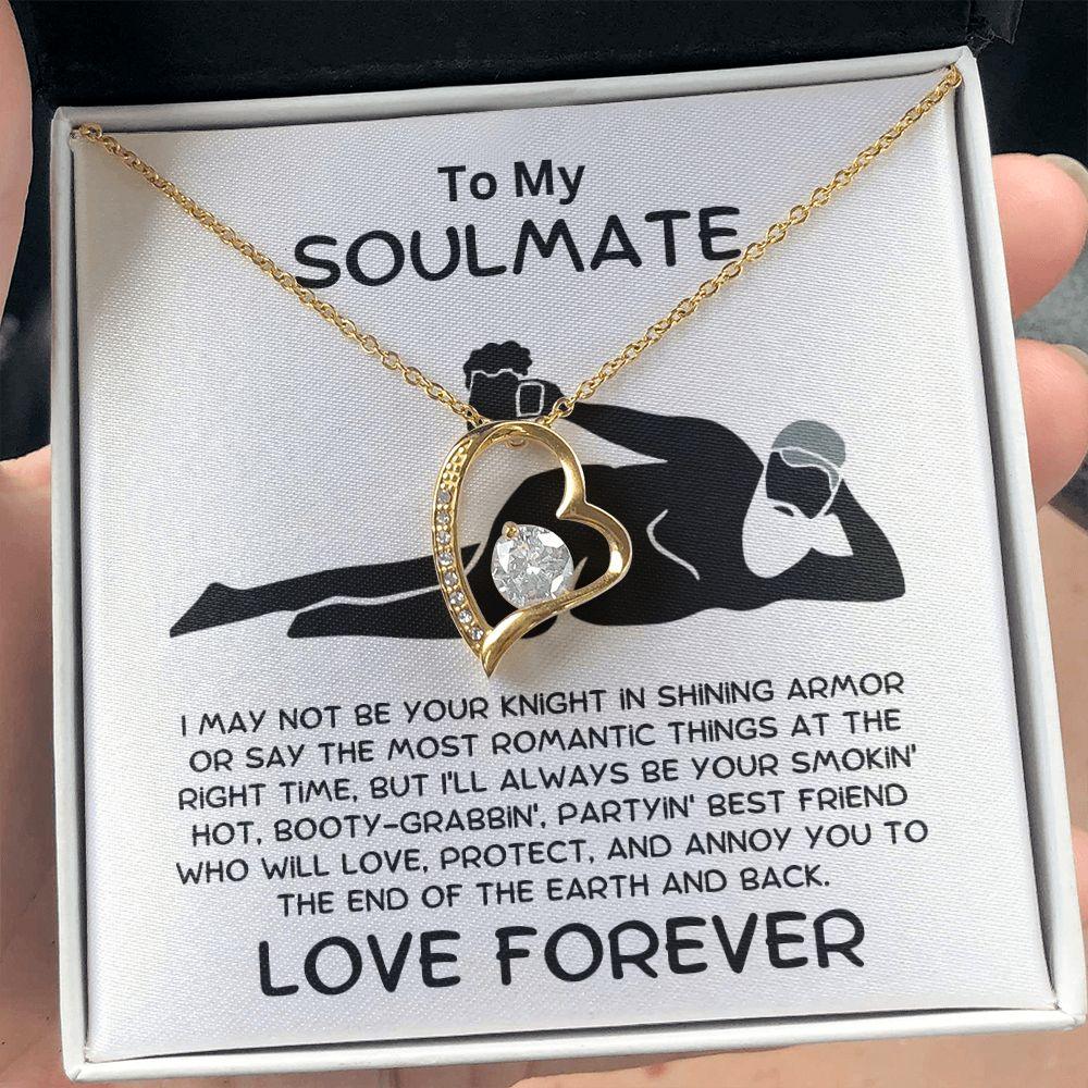 To My Soulmate - From Your Smokin' Hot Lover - Heart Pendant Necklace - Mallard Moon Gift Shop