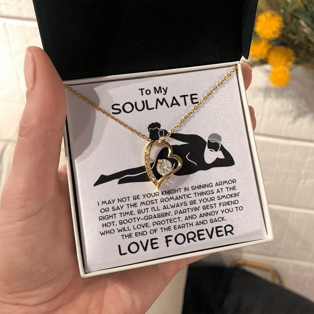 To My Soulmate - From Your Smokin' Hot Lover - Heart Pendant Necklace - Mallard Moon Gift Shop