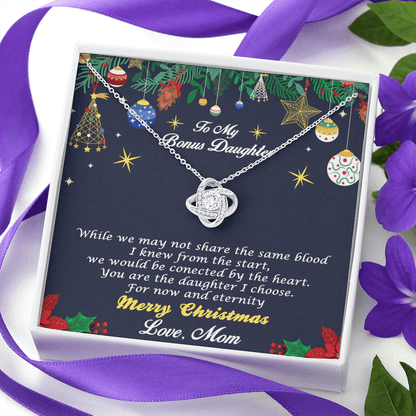 Bonus Daughter Pendant Necklace Christmas Message Card and Gift Box from Mom - Mallard Moon Gift Shop