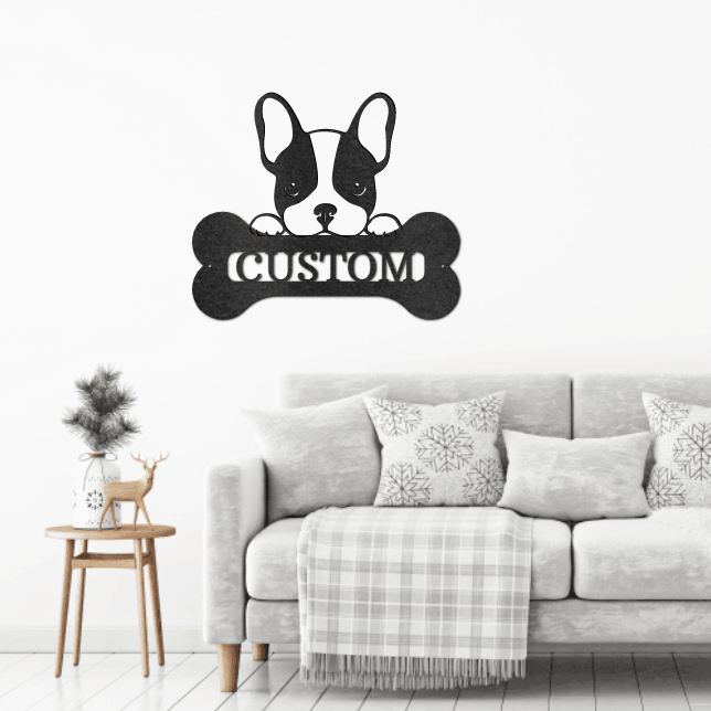 French Bulldog Custom Name Metal Art Wall Sign - Mallard Moon Gift Shop