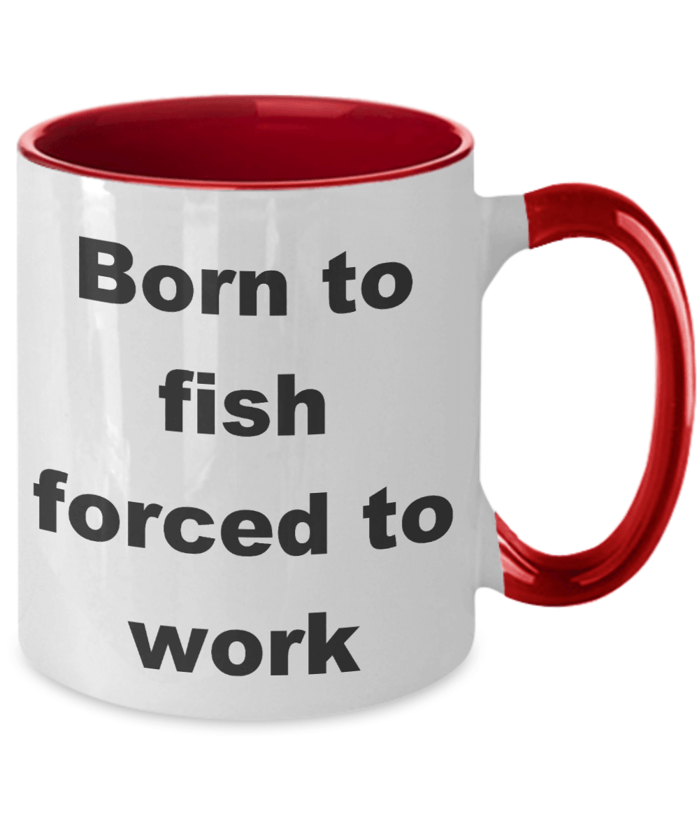Funny Fishing Coffee two tone mug - Mallard Moon Gift Shop