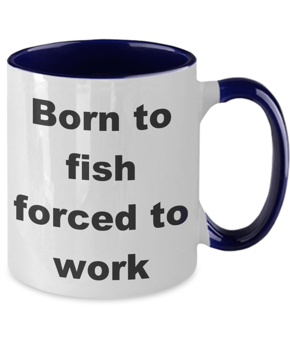 Funny Fishing Coffee two tone mug - Mallard Moon Gift Shop