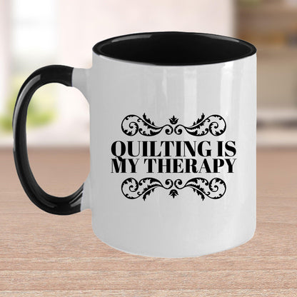 Quilting is My Therapy Ceramic Coffee Mug Travel Mug Gift for Quilter - Mallard Moon Gift Shop