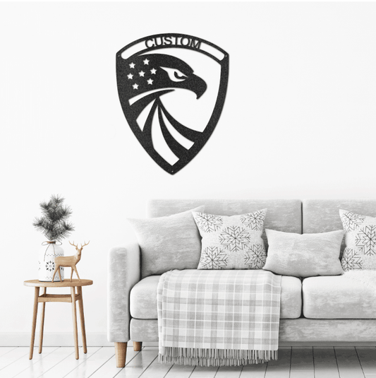 Eagle Custom Name Metal Art Wall Sign - Mallard Moon Gift Shop