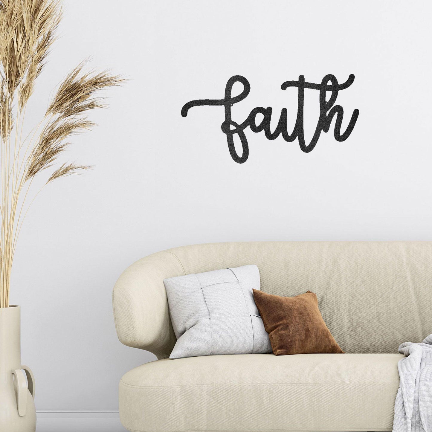 Faith Script Indoor Outdoor Steel Wall Sign - Mallard Moon Gift Shop