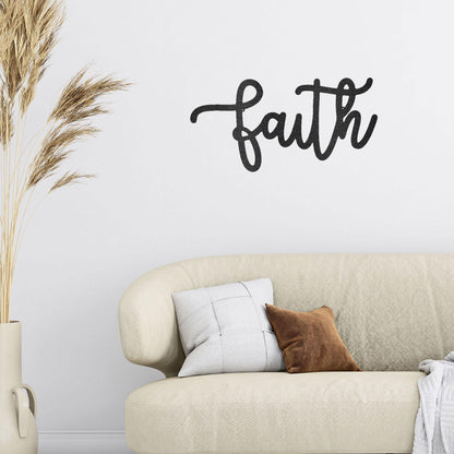 Faith Script Indoor Outdoor Steel Wall Sign - Mallard Moon Gift Shop