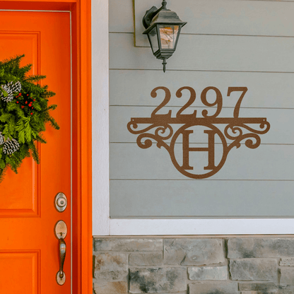 Initial Address Monogram Personalized Indoor Outdoor Steel Wall Sign Art - Mallard Moon Gift Shop