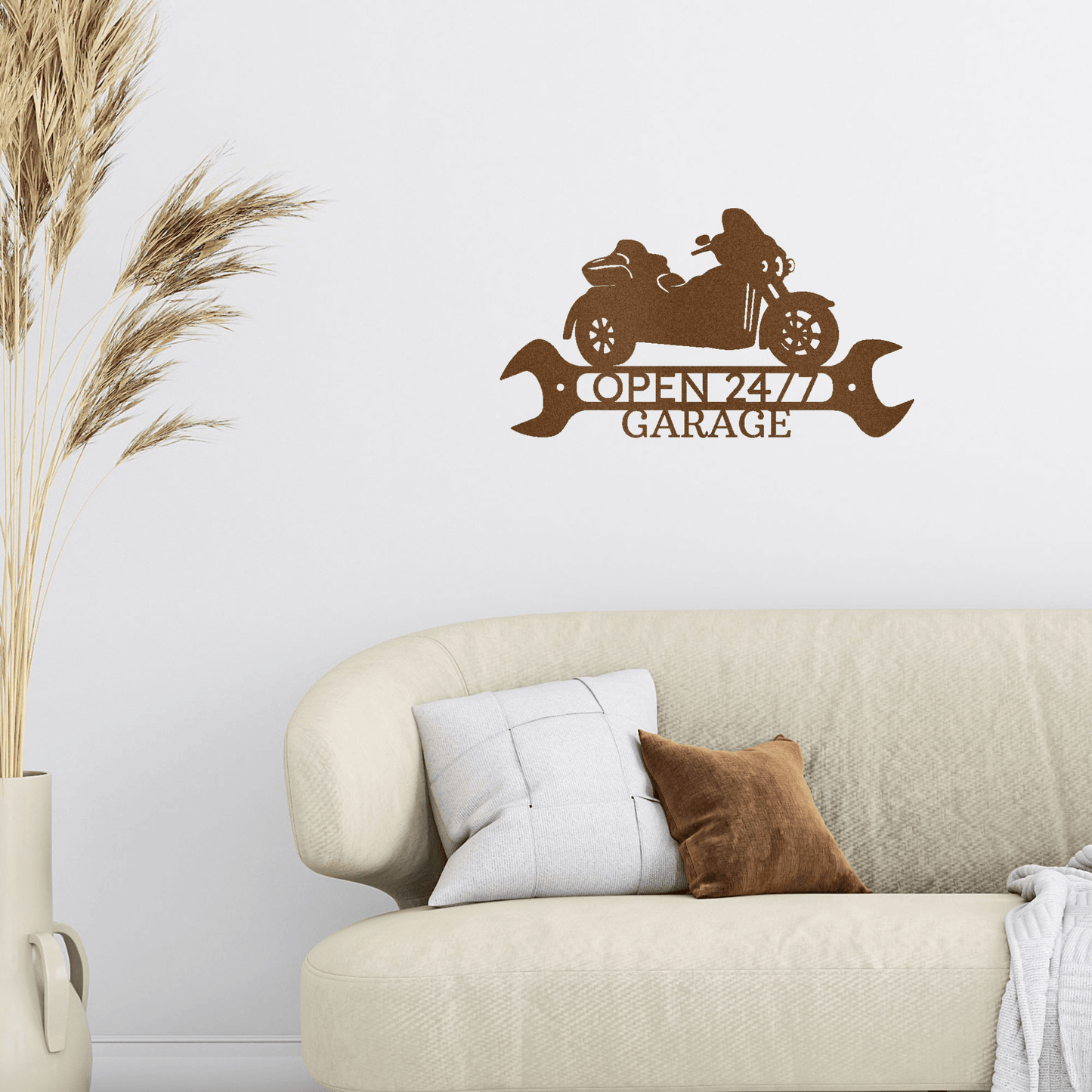 Trike Motorcycle Shop Custom Monogram Metal Art Wall Sign - Mallard Moon Gift Shop