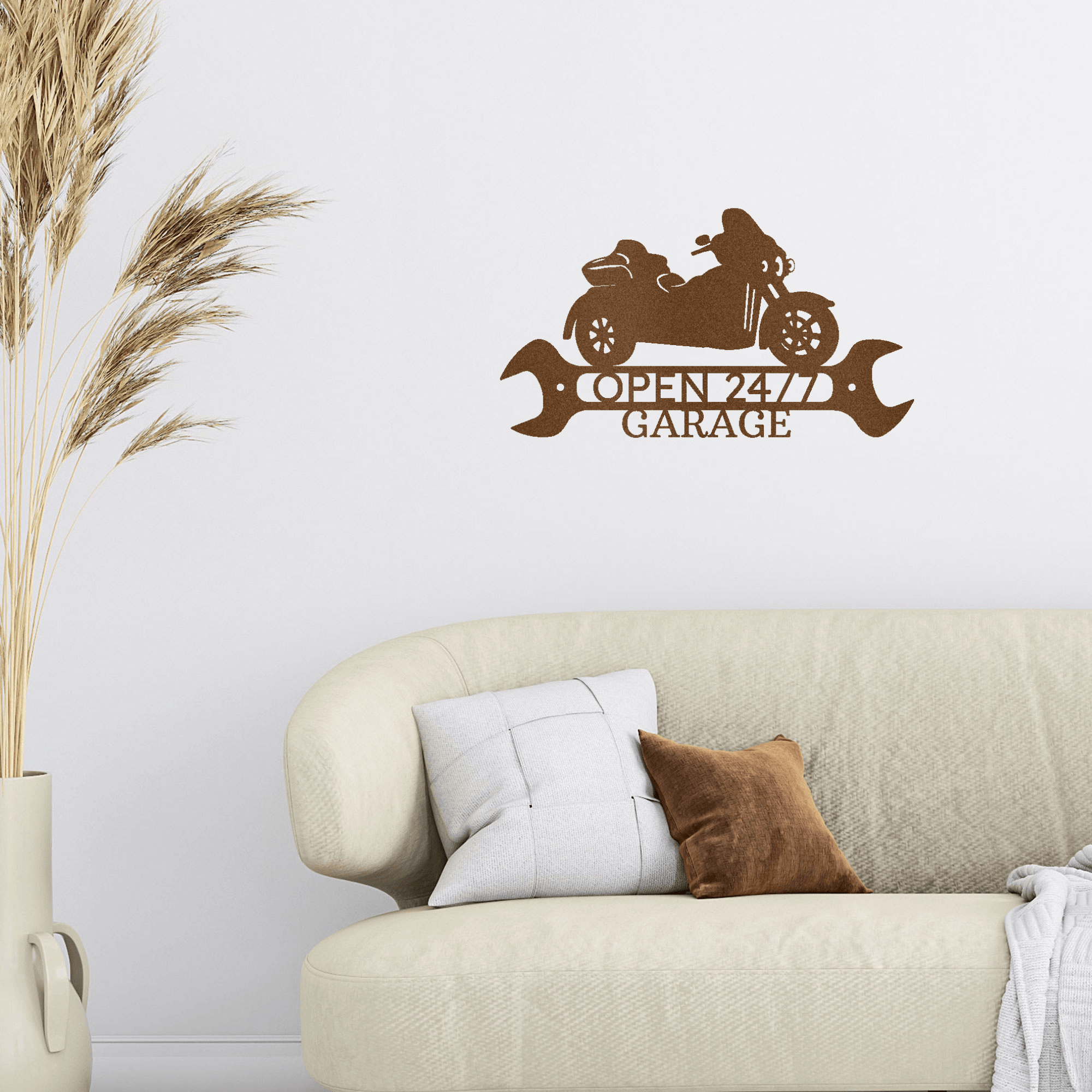 Trike Motorcycle Shop Custom Monogram Metal Art Wall Sign - Mallard Moon Gift Shop