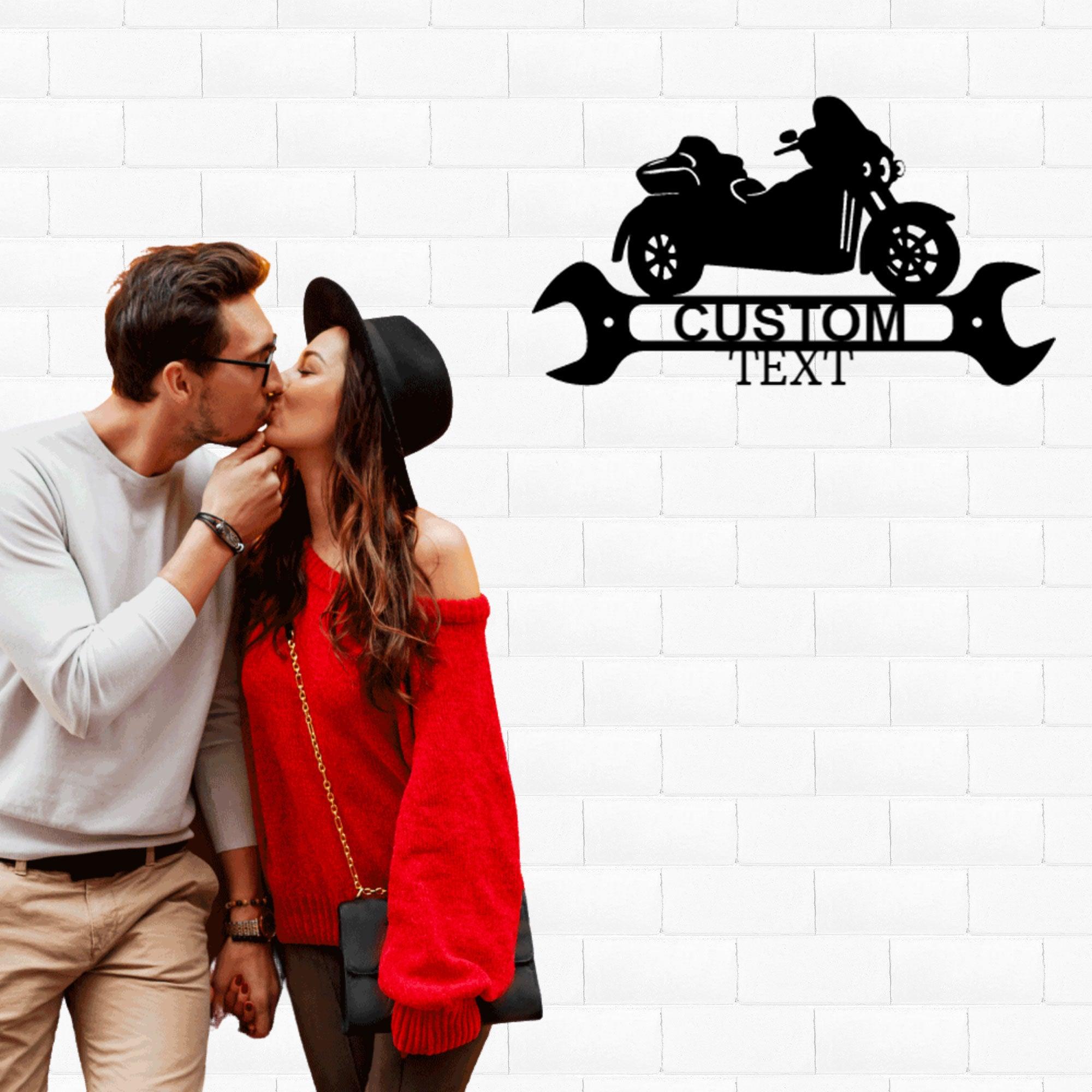 Trike Motorcycle Shop Custom Monogram Metal Art Wall Sign - Mallard Moon Gift Shop