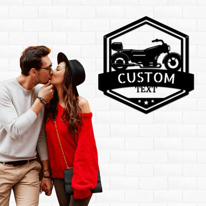 Motorcycle Custom Name Metal Wall Art Sign - Mallard Moon Gift Shop