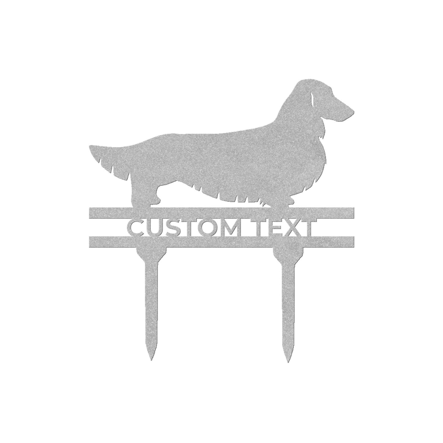 Dachshund Long Haired Custom Address, Name Metal Yard Sign - Mallard Moon Gift Shop