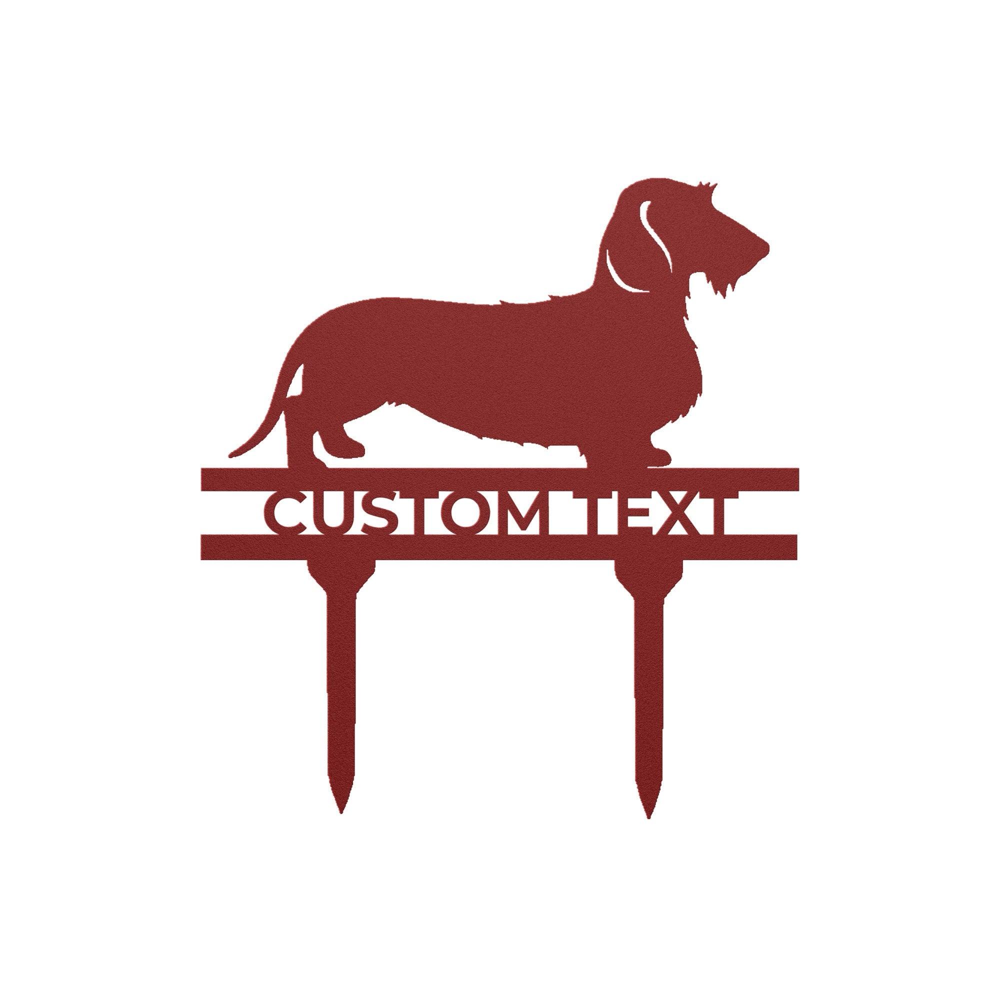 Dachshund Wire Haired Custom Address, Name Metal Yard Sign - Mallard Moon Gift Shop