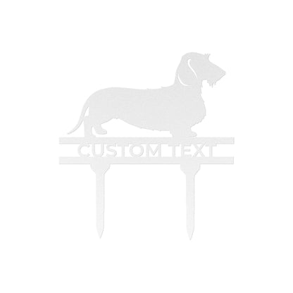 Dachshund Wire Haired Custom Address, Name Metal Yard Sign - Mallard Moon Gift Shop