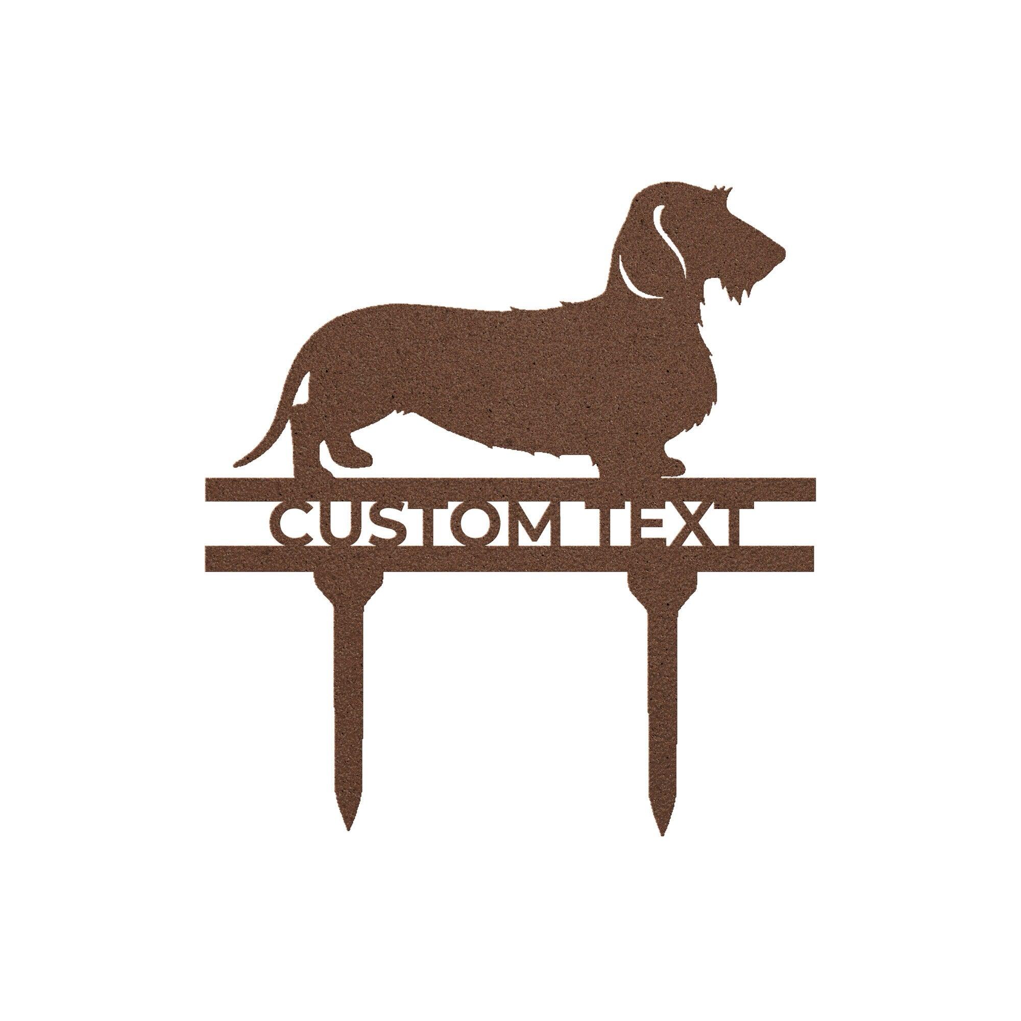 Dachshund Wire Haired Custom Address, Name Metal Yard Sign - Mallard Moon Gift Shop