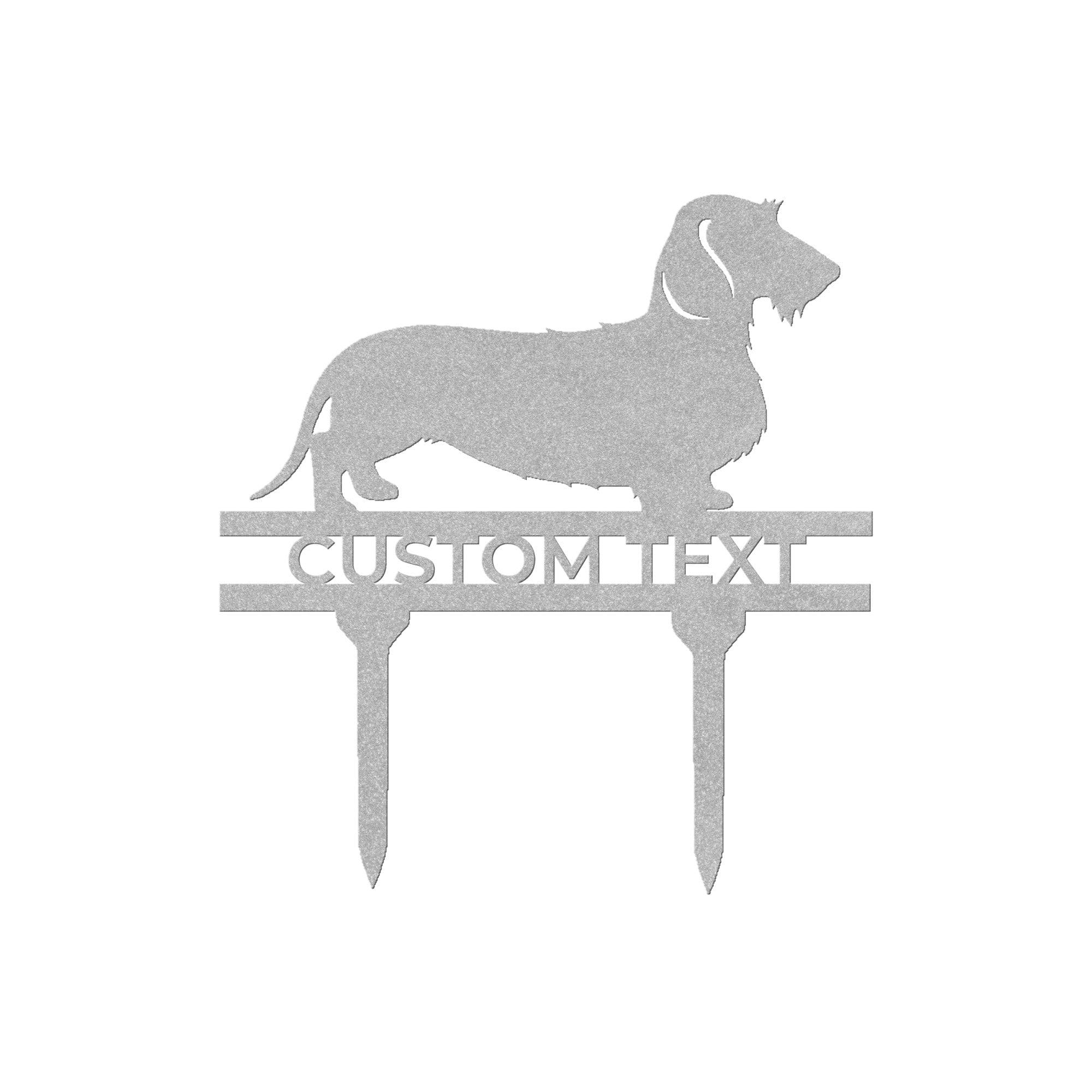 Dachshund Wire Haired Custom Address, Name Metal Yard Sign - Mallard Moon Gift Shop