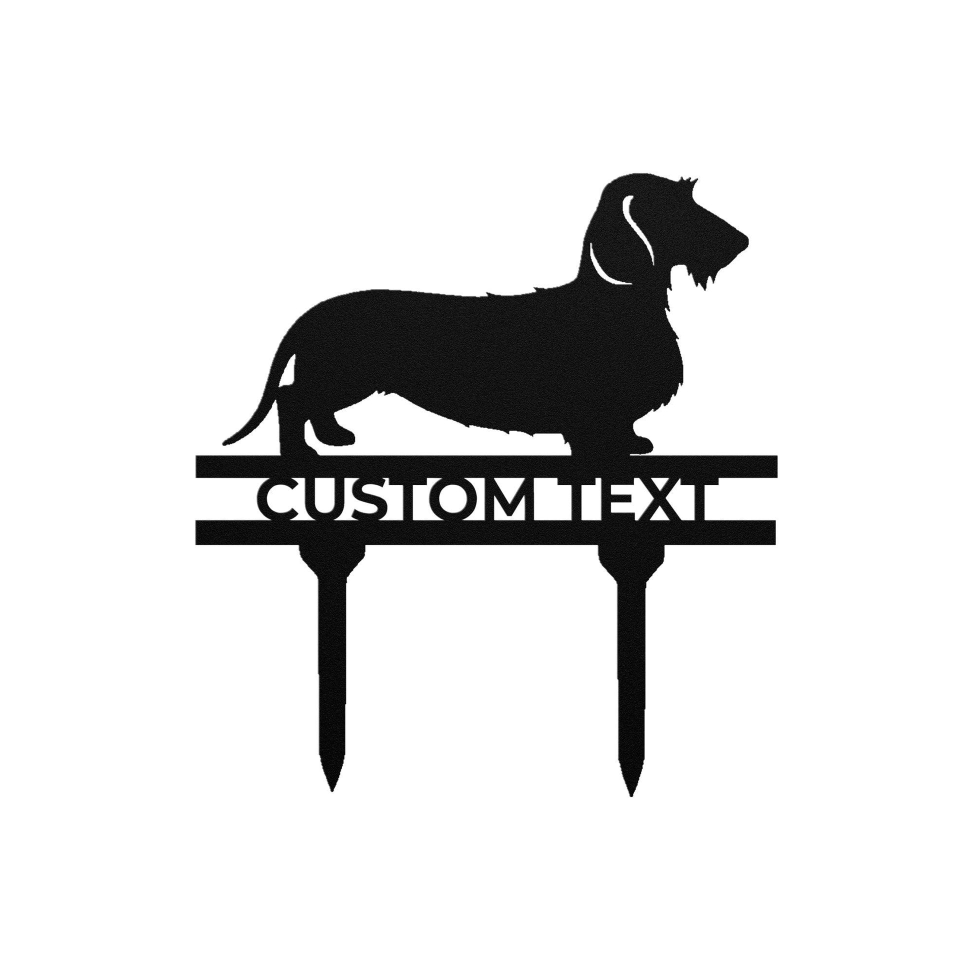 Dachshund Wire Haired Custom Address, Name Metal Yard Sign - Mallard Moon Gift Shop