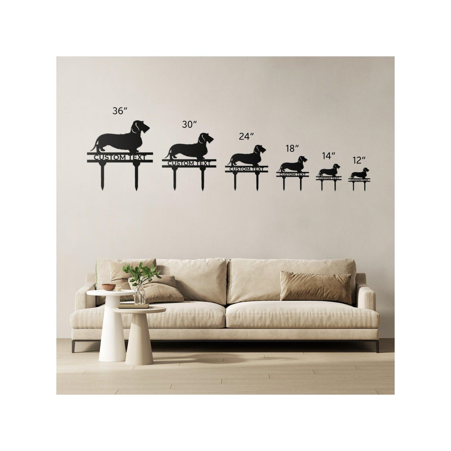 Dachshund Wire Haired Custom Address, Name Metal Yard Sign - Mallard Moon Gift Shop