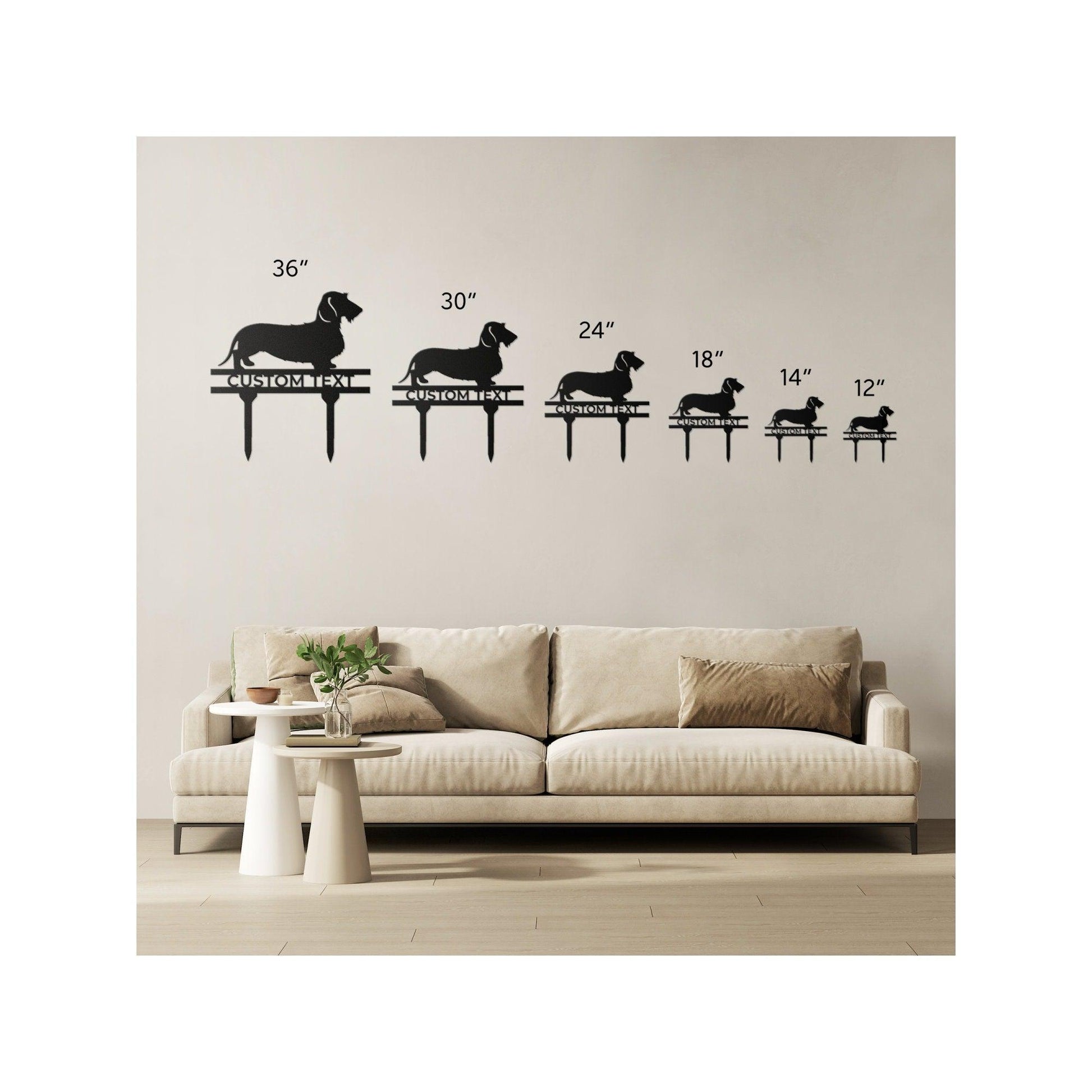 Dachshund Wire Haired Custom Address, Name Metal Yard Sign - Mallard Moon Gift Shop