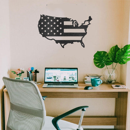 USA Flag Indoor Outdoor Steel Wall Sign Art - Mallard Moon Gift Shop