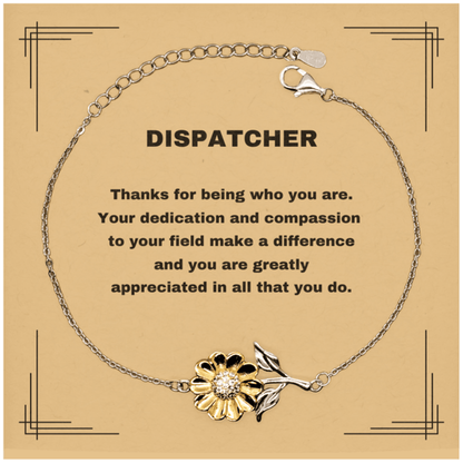 Dispatcher Sunflower Bracelet - Thanks for being who you are - Birthday Christmas Jewelry Gifts Coworkers Colleague Boss - Mallard Moon Gift Shop