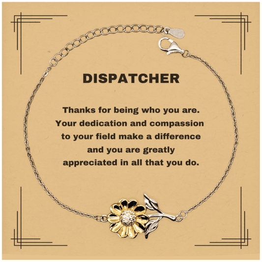 Dispatcher Sunflower Bracelet - Thanks for being who you are - Birthday Christmas Jewelry Gifts Coworkers Colleague Boss - Mallard Moon Gift Shop