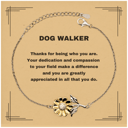 Dog WalkerSunflower Bracelet - Thanks for being who you are - Birthday Christmas Jewelry Gifts Coworkers Colleague Boss - Mallard Moon Gift Shop