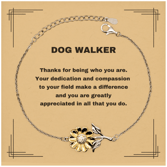 Dog WalkerSunflower Bracelet - Thanks for being who you are - Birthday Christmas Jewelry Gifts Coworkers Colleague Boss - Mallard Moon Gift Shop