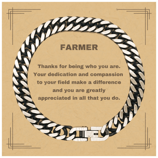 Farmer Cuban Chain Link Bracelet - Thanks for being who you are - Birthday Christmas Jewelry Gifts Coworkers Colleague Boss - Mallard Moon Gift Shop