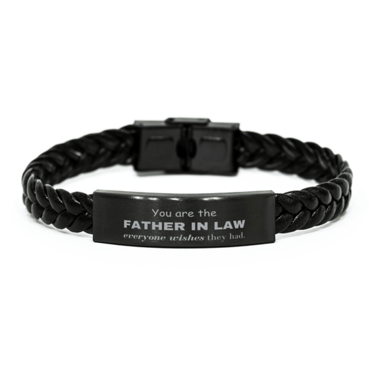 Father In Law Braided Leather Bracelet, Everyone wishes they had, Inspirational Bracelet For Father In Law, Father In Law Gifts, Birthday Christmas Unique Gifts For Father In Law - Mallard Moon Gift Shop