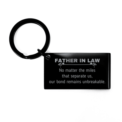 Father In Law Long Distance Relationship Gifts, No matter the miles that separate us, Cute Love Keychain For Father In Law, Birthday Christmas Unique Gifts For Father In Law - Mallard Moon Gift Shop