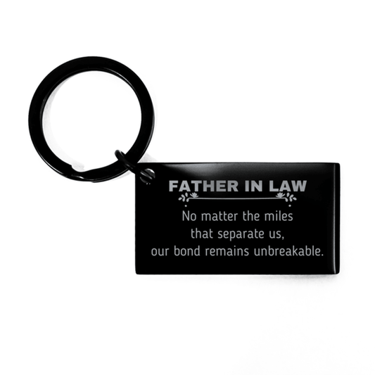 Father In Law Long Distance Relationship Gifts, No matter the miles that separate us, Cute Love Keychain For Father In Law, Birthday Christmas Unique Gifts For Father In Law - Mallard Moon Gift Shop