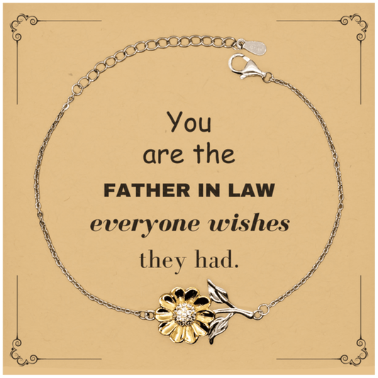 Father In Law Sunflower Bracelet, Everyone wishes they had, Inspirational Bracelet For Father In Law, Father In Law Gifts, Birthday Christmas Unique Gifts For Father In Law - Mallard Moon Gift Shop