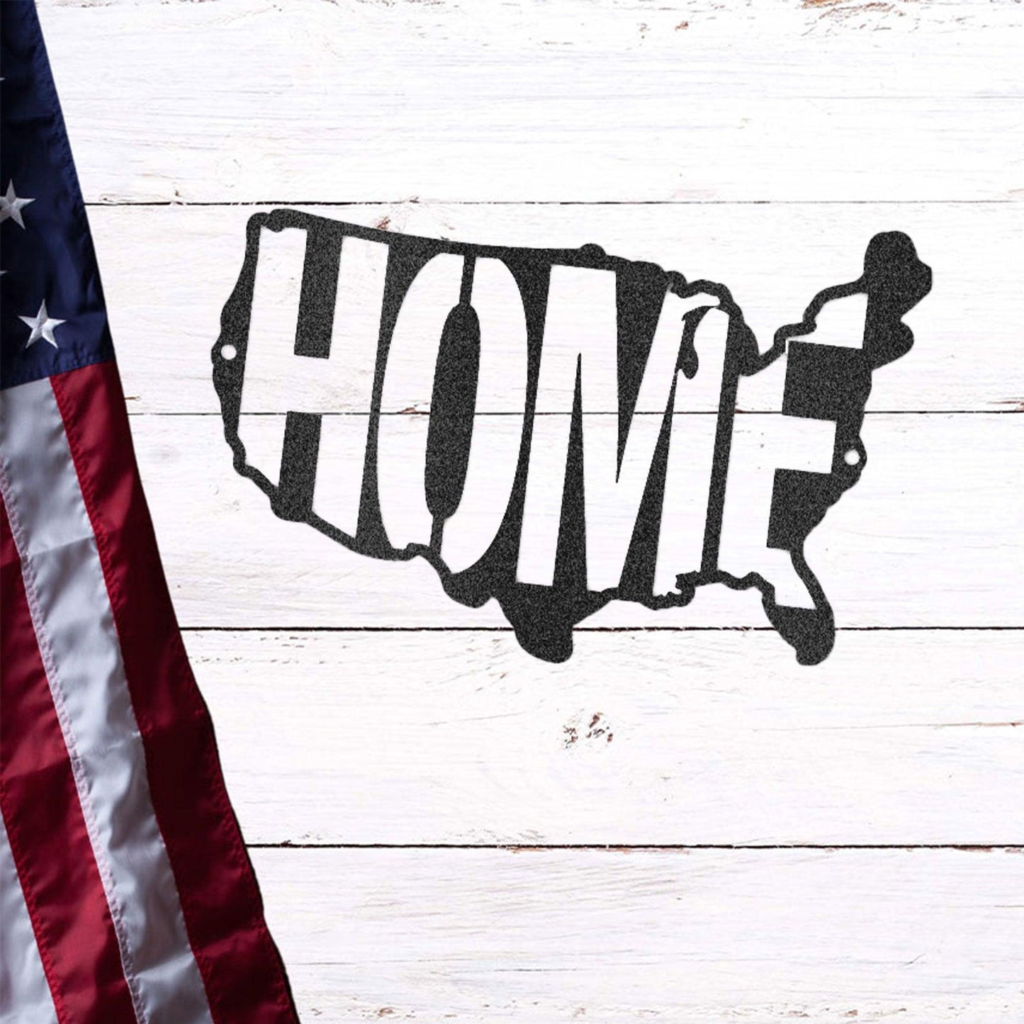 USA Home Indoor Outdoor Steel Wall Sign - Mallard Moon Gift Shop