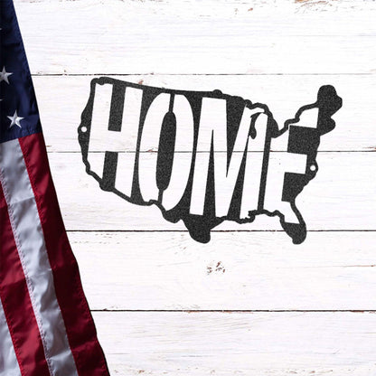 USA Home Indoor Outdoor Steel Wall Sign - Mallard Moon Gift Shop