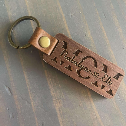 For Mom - Premium Walnut Keychain - Mallard Moon Gift Shop