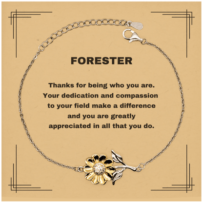 Forester Sunflower Bracelet - Thanks for being who you are - Birthday Christmas Jewelry Gifts Coworkers Colleague Boss - Mallard Moon Gift Shop