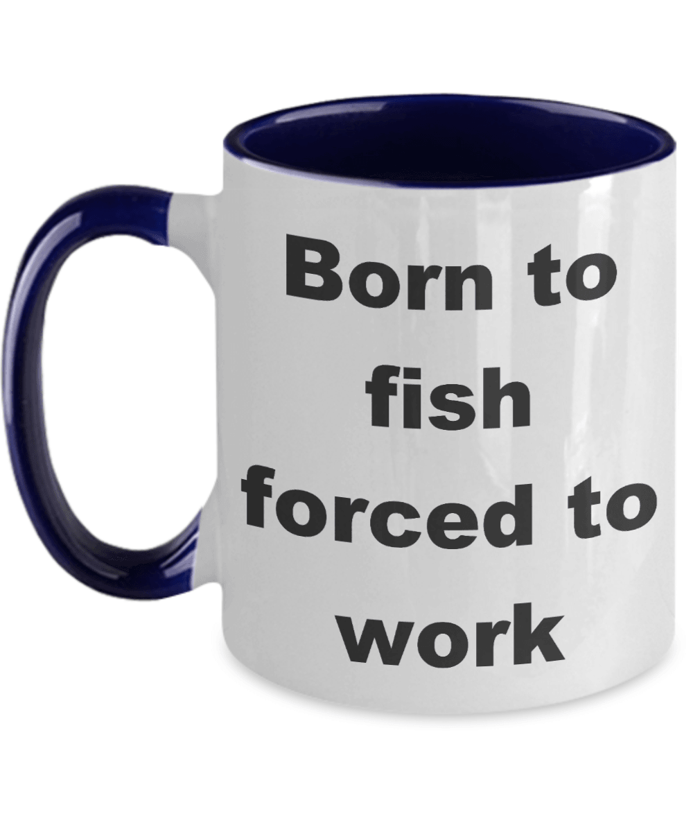 Funny Fishing Coffee two tone mug - Mallard Moon Gift Shop