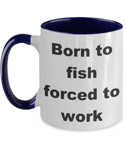 Funny Fishing Coffee two tone mug - Mallard Moon Gift Shop
