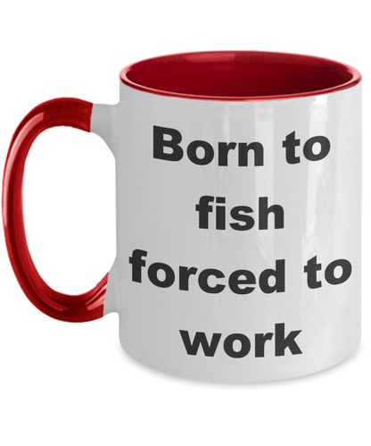 Funny Fishing Coffee two tone mug - Mallard Moon Gift Shop
