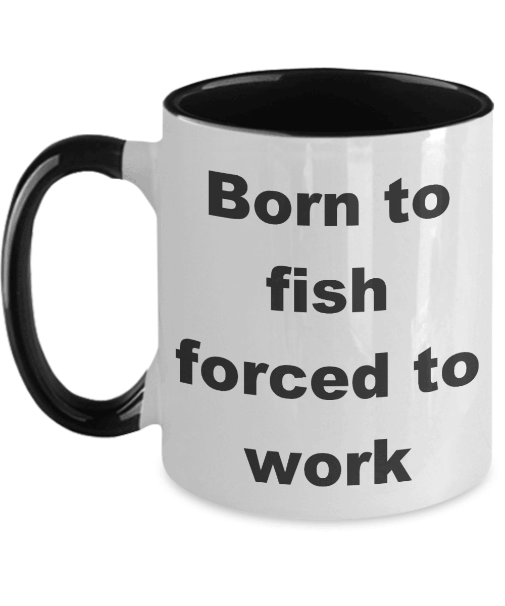 Funny Fishing Coffee two tone mug - Mallard Moon Gift Shop