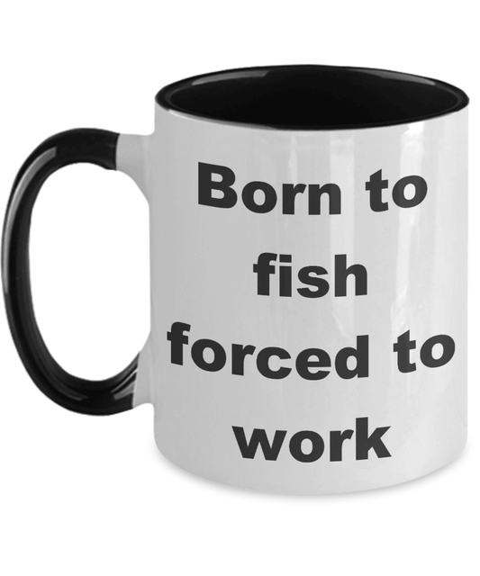 Funny Fishing Coffee two tone mug - Mallard Moon Gift Shop